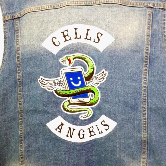 Cell Angel's jean jacket vest CELL PHONE - Picture 6 of 9